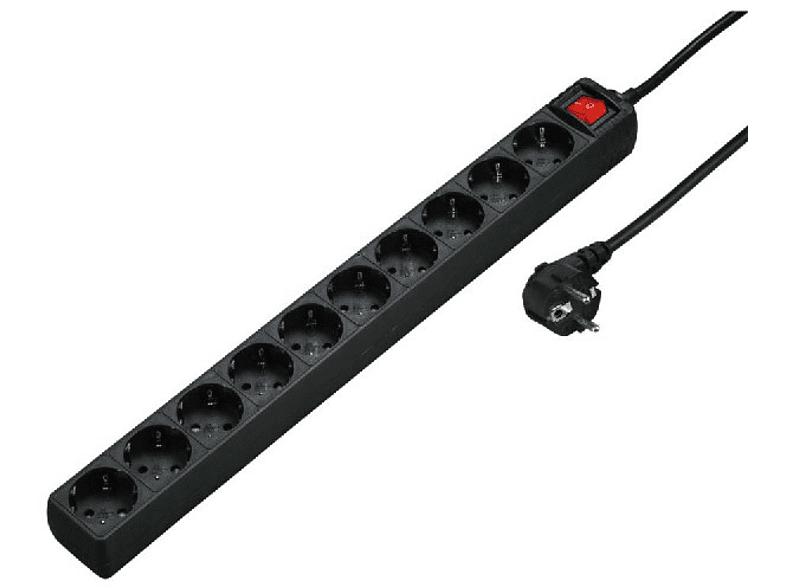 Hama 137254 HOME REGLETA 10 TOMAS SHUKO+I negro cable 3m 3680 W