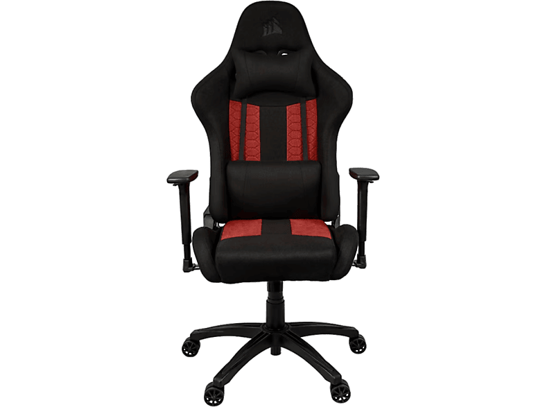 Corsair TC100 Relaxed Transpirable Reposabrazos 2D Inclinación 160° Rojo y carbón