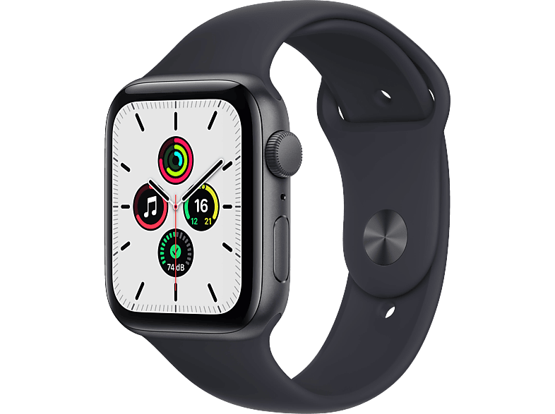 APPLE Watch SE GPS  44 mm Caja de aluminio en gris espacial Correa deportiva en color medianoche