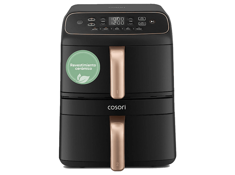 Cosori Turbo Tower Compact Doble cesta 8.6 l 2630 W 230 °C Revestimiento cerámico Premium Negro