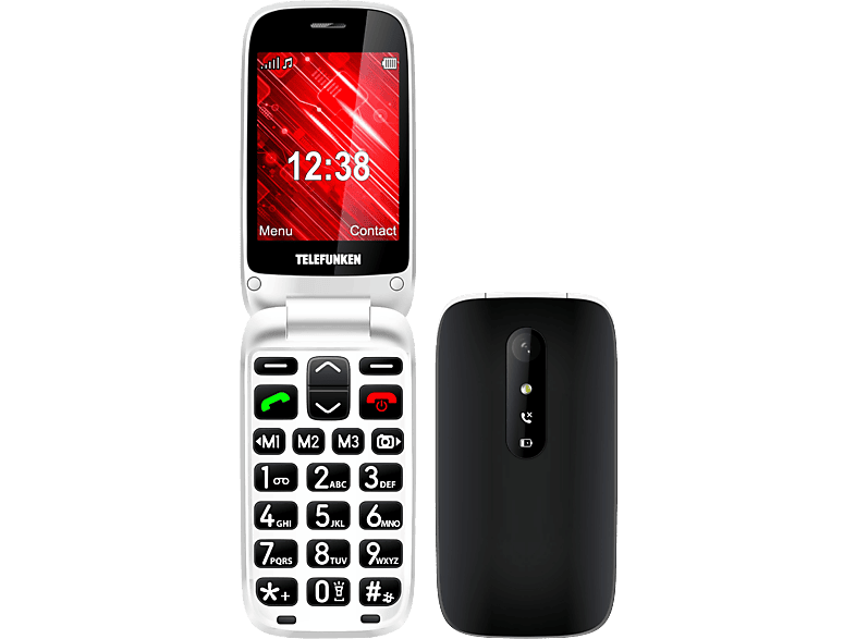 Telefunken S445 Negro 32MB RAM 2.8 800 mAh Teclas grandes Botón SOS