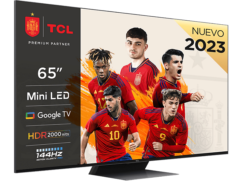 TCL 65C845 QLED 4K Quad Core Smart TV DVB-T2 Google TV Game Master Negro