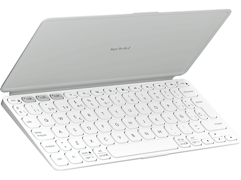 Logitech Keys to Go 2 Multidispositivo Multisistema operativo 3 años de pila Fila de accesos directos Personalizable Blanco