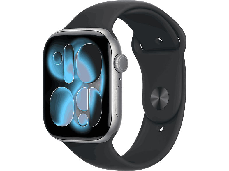 Apple Watch Series 11 (2025) GPS 46 mm Caja de aluminio Gris espacial Correa deportiva Negra M/L Calidad del sueño 24h Autonomía
