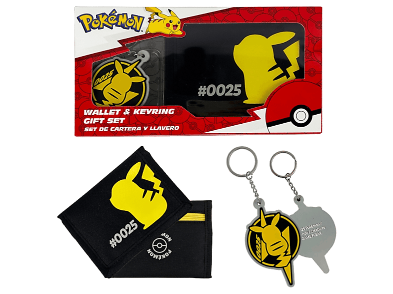 Sherwood Pokemon - Set billetera + Llavero Pikachu 025 Licencia Oficial
