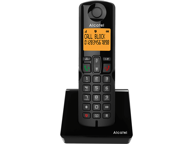 Alcatel S280 Single Inalámbrico Bloqueo de llamadas Agenda para 50 contactos Manos libres Negro