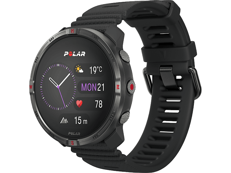 Polar Grit X2 Night Black 22 mm 1.28 90h Autonomía en modo ECO Silicona GPS Dual