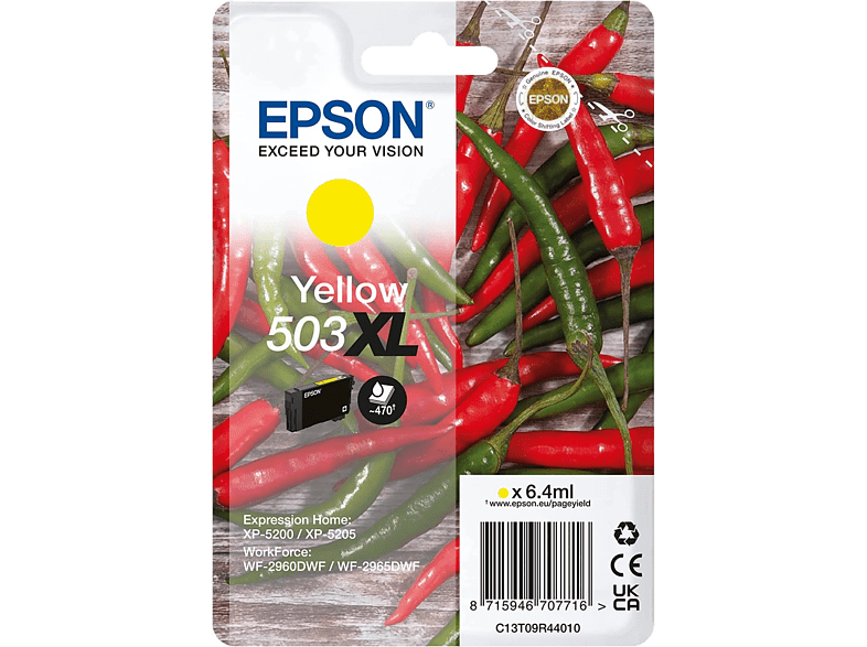 Epson 503XL INK Yellow Tamaño XL Hasta 470 páginas Amarillo