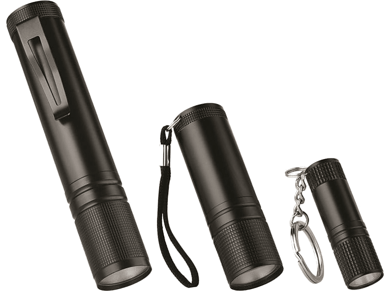 ISY IFS-1000 Pack de 3 linternas Tamaños L M S Negro