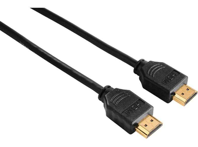 Hama 00205002 HDMI 150 cm Ethernet Chapado en Oro Negro