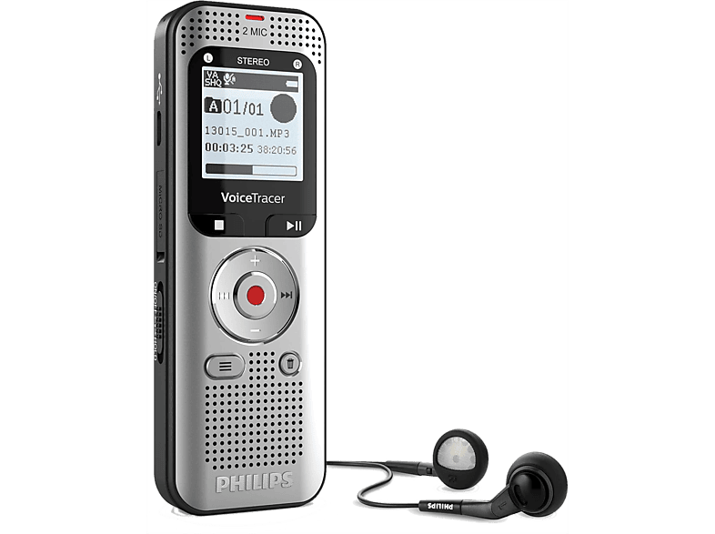 Philips DVT2015 8 GB Reconocimiento de voz Negro