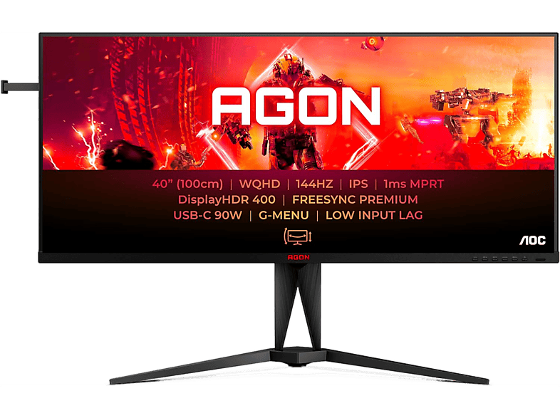 AOC AG405UXC 40  QHD 1 ms 144 Hz x2 HDMI x1 HDCP x1 DisplayPort x4 USB x1 Salida de auriculares Negro