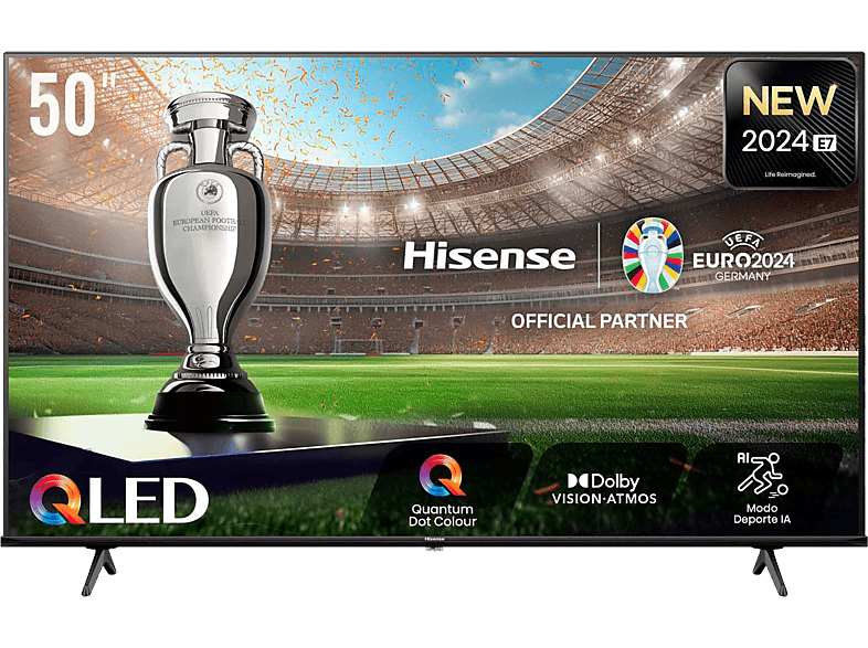 Hisense 50E7NQ UHD 4K HDR10+ Modo Juego Dobly MS12 Quad Core/MT9603 AI Air Play Negro