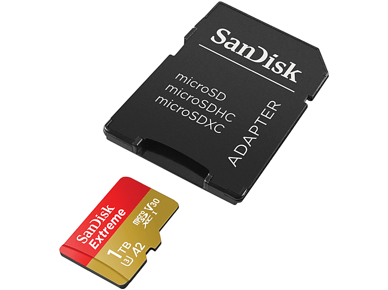 SanDisk Extreme 1 TB Hasta 190 MB/s lectura UHS-I U3 V30 A2 Clase 10 Multicolor