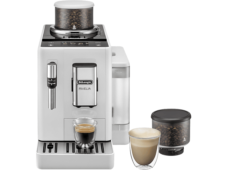 De'Longhi Rivelia EXAM440.35.W Molinillo integrado Espumador leche Táctil 4 perfiles 8 recetas 19bar 1450W Blanco