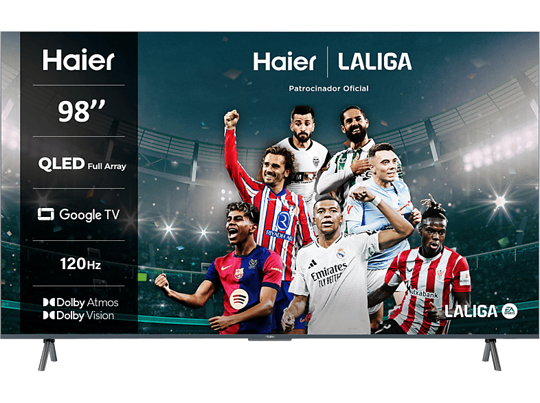 Haier S90 Series  H98S900UX Full Array HDR 4K Procesador Quad Core Smart TV Dolby Atmos-Vision Plata