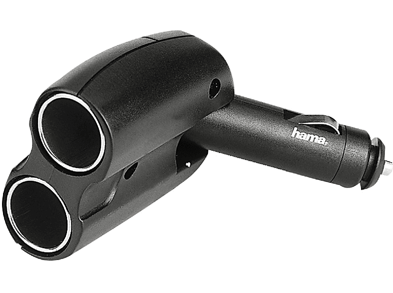 Hama 2-way Distributor - Cigarette Lighter Socket 180° 12 V Negro adaptador de