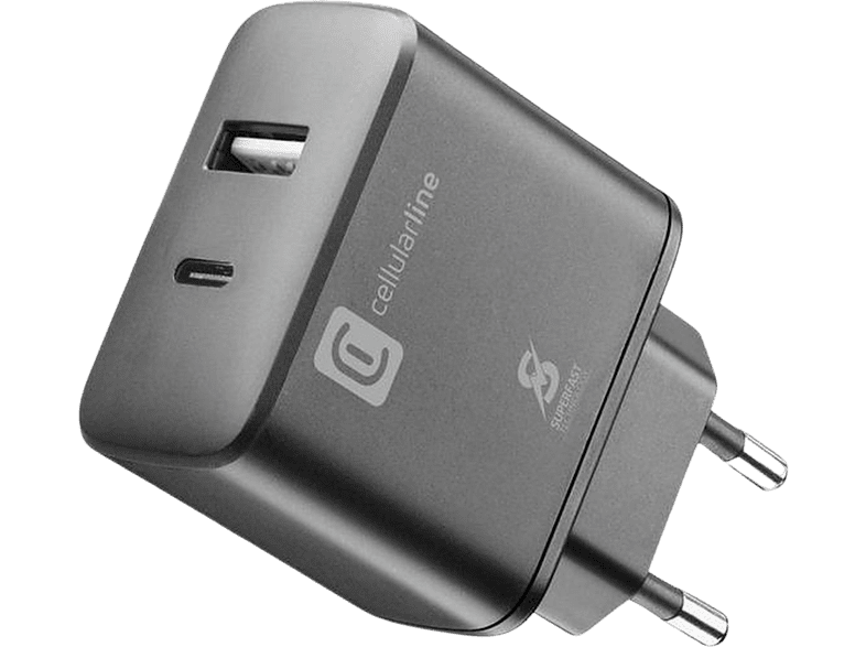Cellular line ACHSMUSB2PD25WK Universal 25 W USB-C Protección sobrecarga Negro