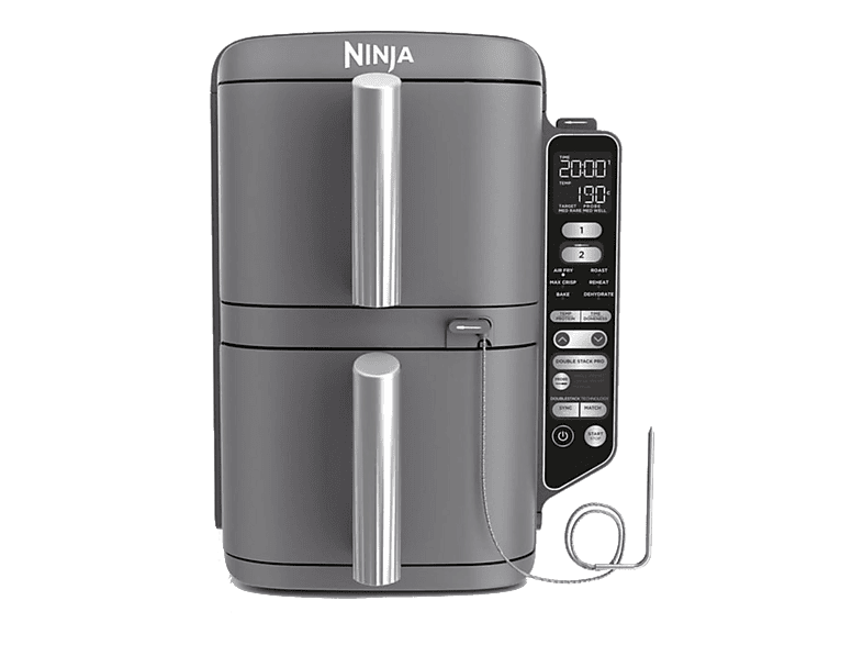 Ninja Double Stack XL 2470 W 9.5l 2 Cajones independientes 6 Programas Gris