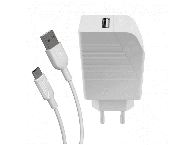 Muvit MCPAK0002 USB-A USB-C Carga rápida 12W 3A Blanco