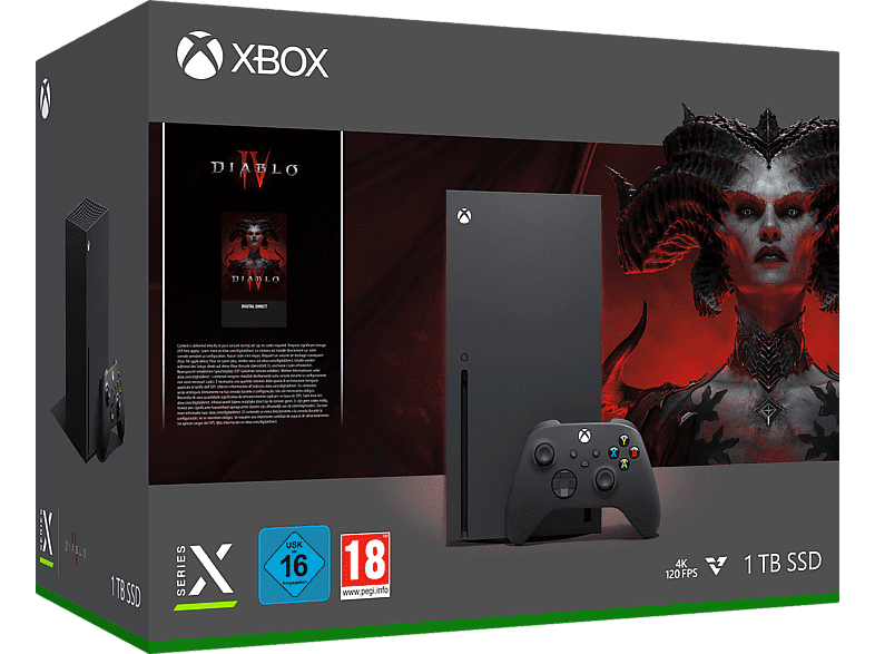 Microsoft Xbox Series X 1 TB SSD 4K UHD Blu-ray Negro + Juego Diablo IV (código de descarga)