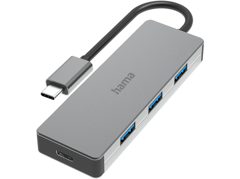 Hama 00200105 10 Gbit/s 4 puertos 2x USB-C 3x USB-A 0.15 m TB 3/4 Slim Gris