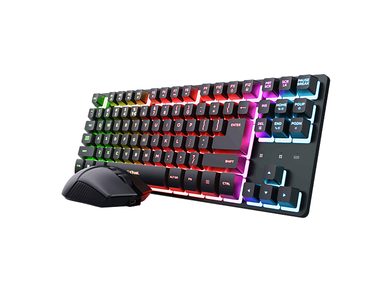 Trust GXT 832 Thado Inalámbrico 420h Autonomía Retroiluminación RGB Negro