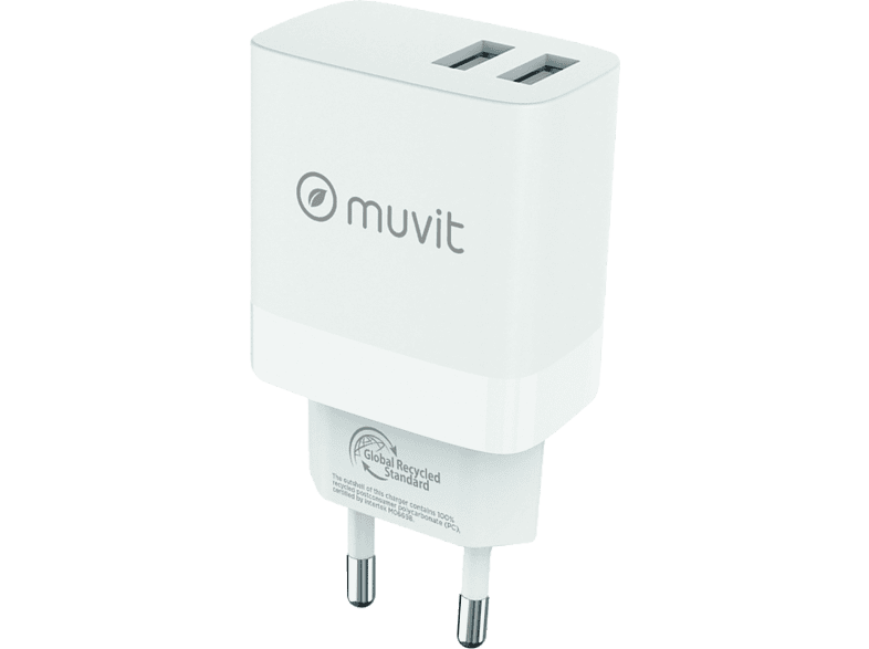 MUVIT MCACC0021 Universal USB-A 18W 100V-240V Blanco