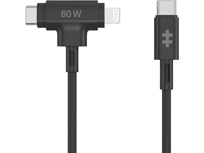 Hyper Juice USB-C a USB-C+Lightning Universal Silicona 60W Negro