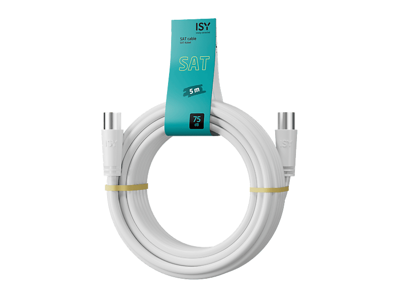 ISY ISA-9023 Coaxial (male) - Coaxial (female) 5 m PVC 75 dB Blanco