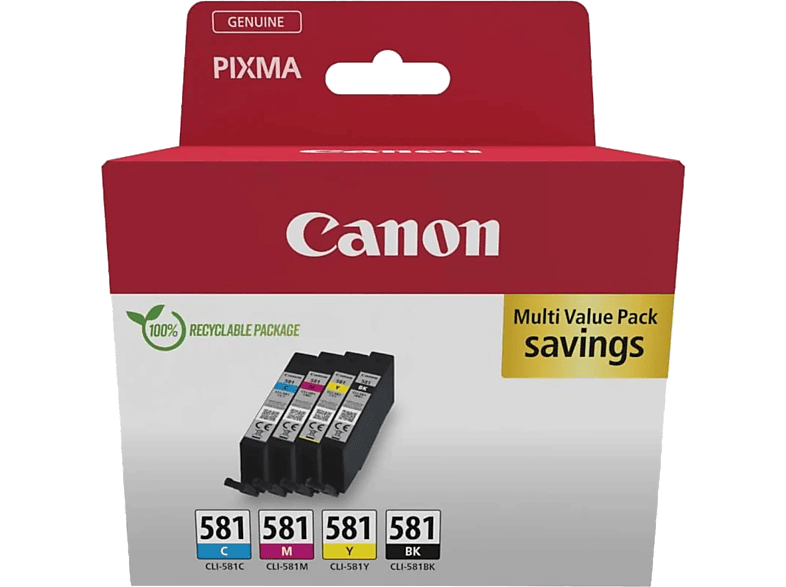 Canon CLI-581 C/M/Y/BK 5.6 ml 450 págs Negro Amarillo Cian Magenta