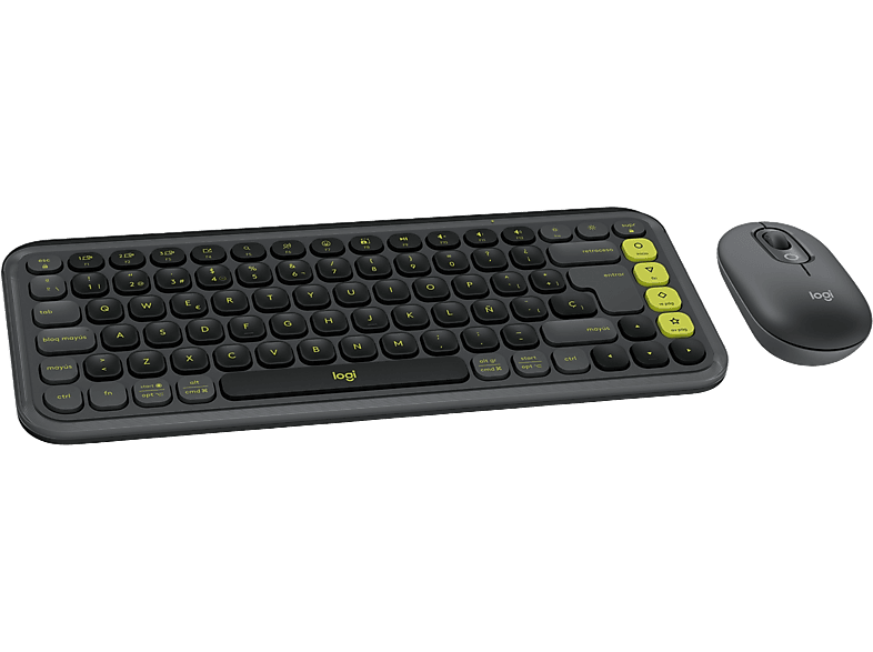 Logitech Pop Icon Inalámbrico Bluetooth Easy-Switch hasta 3 dispositivos Teclas y botones personalizables PC-Mac Negro