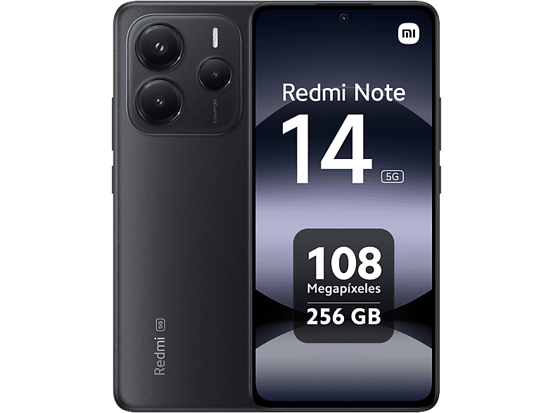 Xiaomi Redmi Note 14 5G Negro medianoche 256 GB 8 GB RAM 6.67 AMOLED FHD+ MediaTek Dimensity 7025-Ultra 5110 mAh