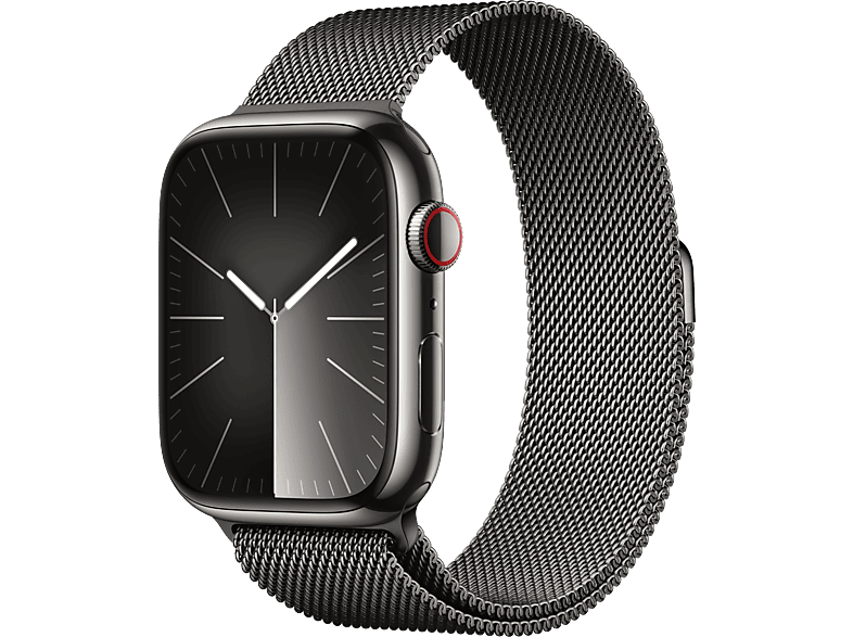Apple Watch Series 9 (2023) GPS+CELL 45 mm Gesto de doble toque Caja de acero inoxidable grafito Correa Milanese Loop grafito
