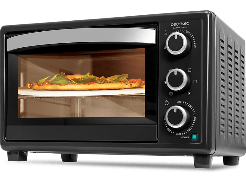 Cecotec Bake&Toast 2600 Black 4Pizza 1500 W 26 l 230°C Temporizador 6 modos Piedra especial pizza Black