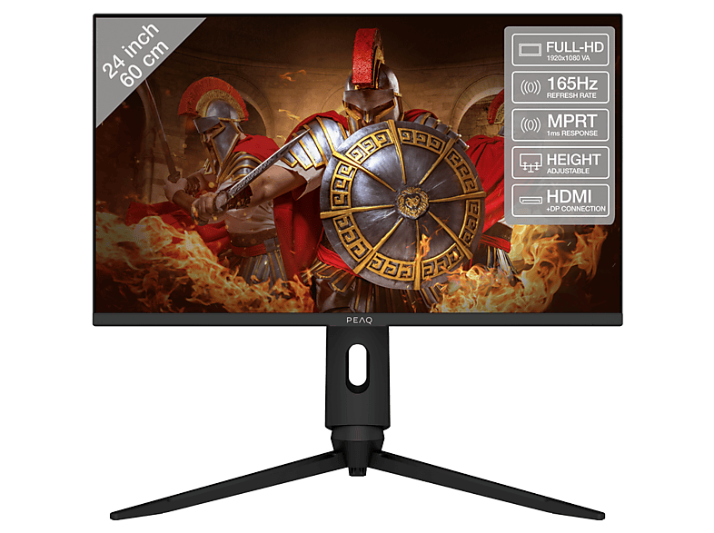 Peaq PMO Gaming G241 24 Full-HD 1 ms 165 Hz VA FreeSync & G-Sync Compatible Altura ajustable Negro