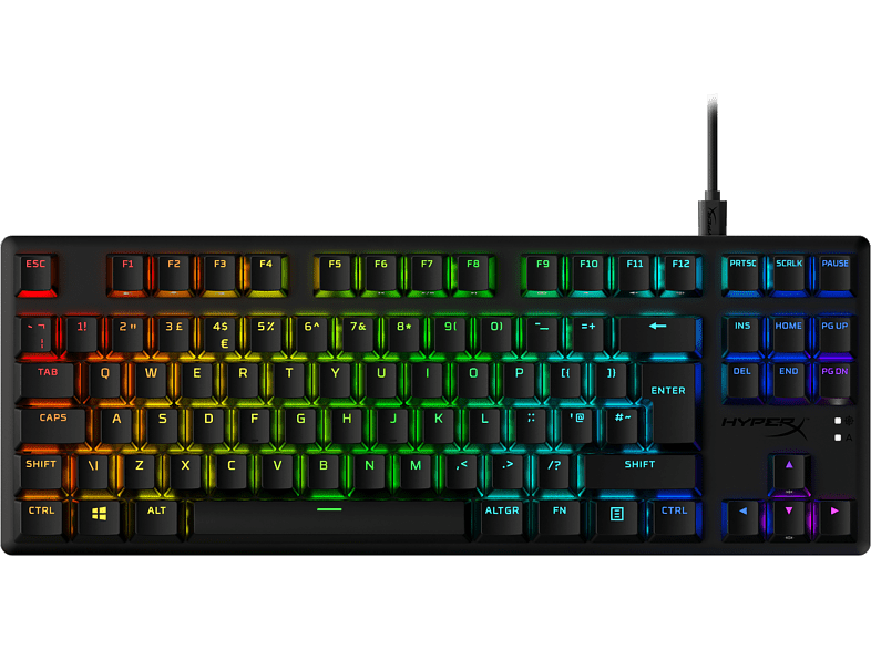 HYPERX Alloy Origins Core PBT HX rojo USB 2.0 Retroiluminación Negro