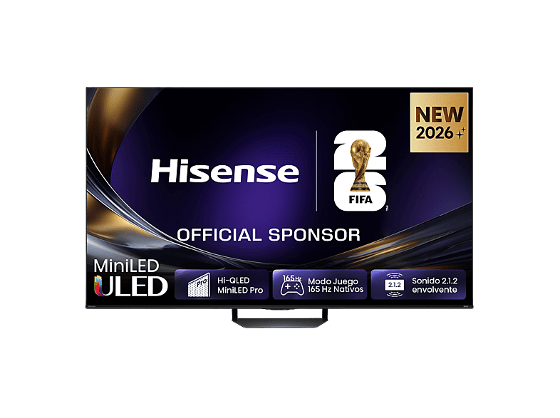 Hisense 65U7S PRO HDR 4K Quad Core/MT9655 165 Hz Nativos Hi-View AI Engine Pro Tuned By Devialet Negro