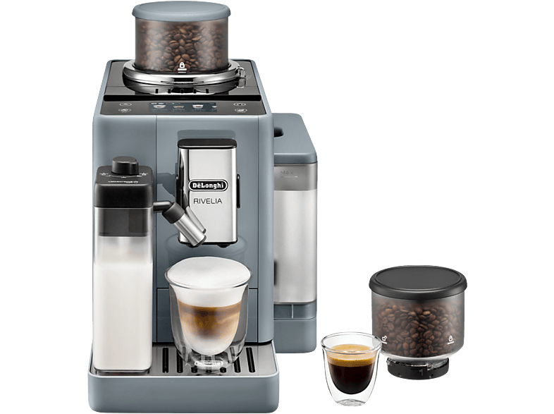 De'Longhi Rivelia EXAM440.55.G Molinillo integrado LatteCremaHot Depósito leche Táctil 16 recetas 19 bar 1450W Gris
