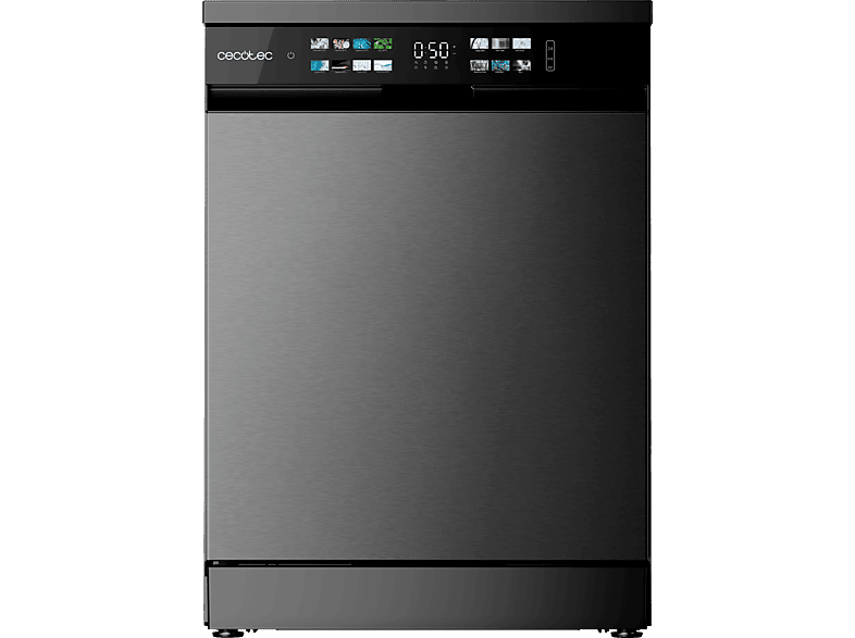 Cecotec Bolero Aguazero 6210 Dark D 15 cubiertos 14 programas 60 cm Tercera bandeja Pantalla FullColor XXL Dual Zone Wash Grey