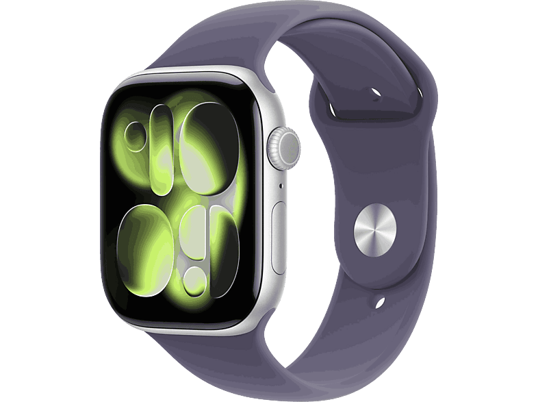 Apple Watch Series 11 (2025) GPS+CEL 42 mm Caja de aluminio Plata Correa deportiva Niebla lila S/M Calidad del sueño 24h Autonomía