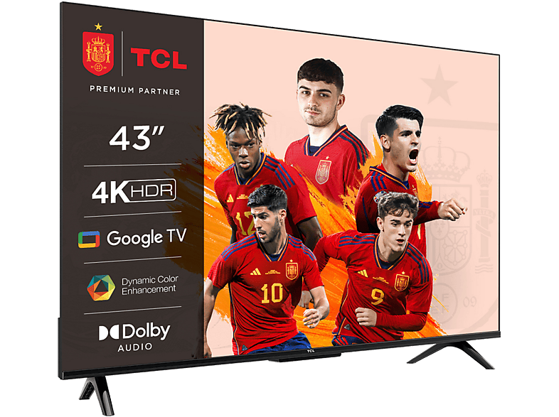TCL 43P635 LCD 4K HDR TV Google TV Control por voz Wifi Dolby Audio HDR10 Negro