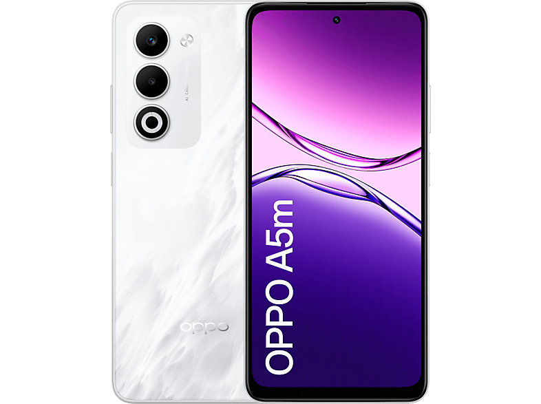 OPPO A5m Mist White 256 GB 8 GB RAM 6.67 1000 nits Snapdragon® 6s 4G Gen 1 6000 mAh