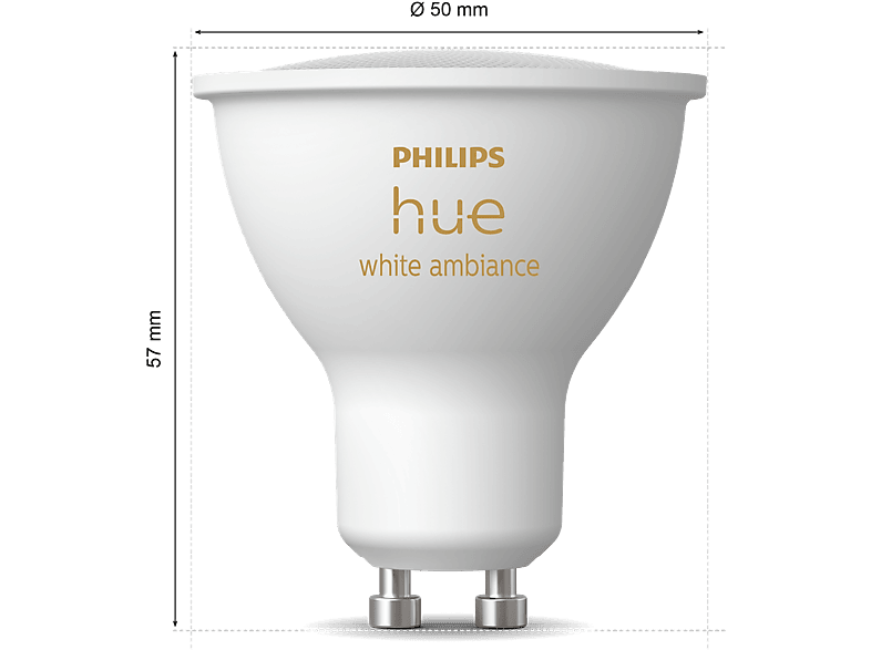 Philips Hue GU10 Luz blanca cálida a fría 400 lm Blanco