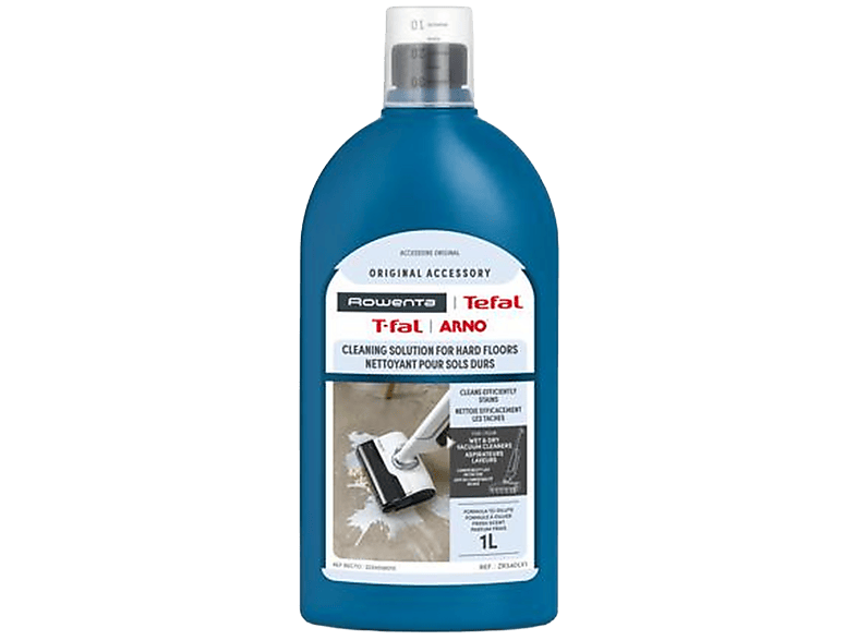 Rowenta ZR340LV1 Solución de limpieza Detergente para suelos duros 1 L Compatible con fregona eléctrica X Clean Blanco