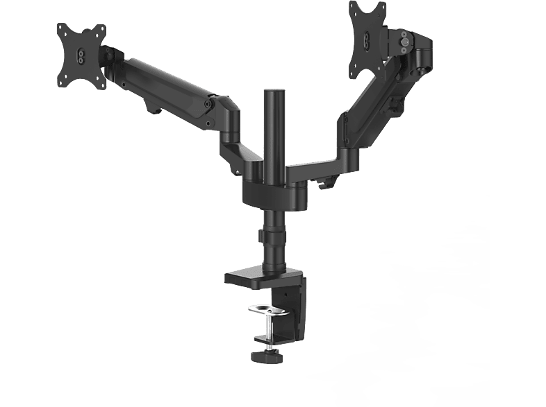 Soporte monitor- Hama Holder De 13 a 32 Con 2 Brazos VESA Inclinación +45°/-45° Giro 180° Hasta 12kg Altura ajustable Negro