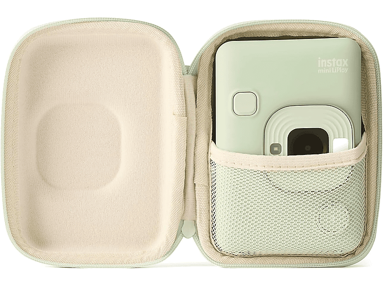 Fujifilm Instax Mini Liplay Case Terciopelo Cierre de Cremallera Matcha Green