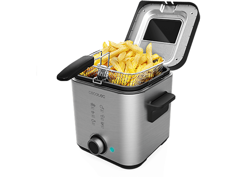 Cecotec CleanFry Advance 1500 Filtro OilClean Tapa con ventana Cubeta extraíble Antiadherente Apto lavavajillas Inox