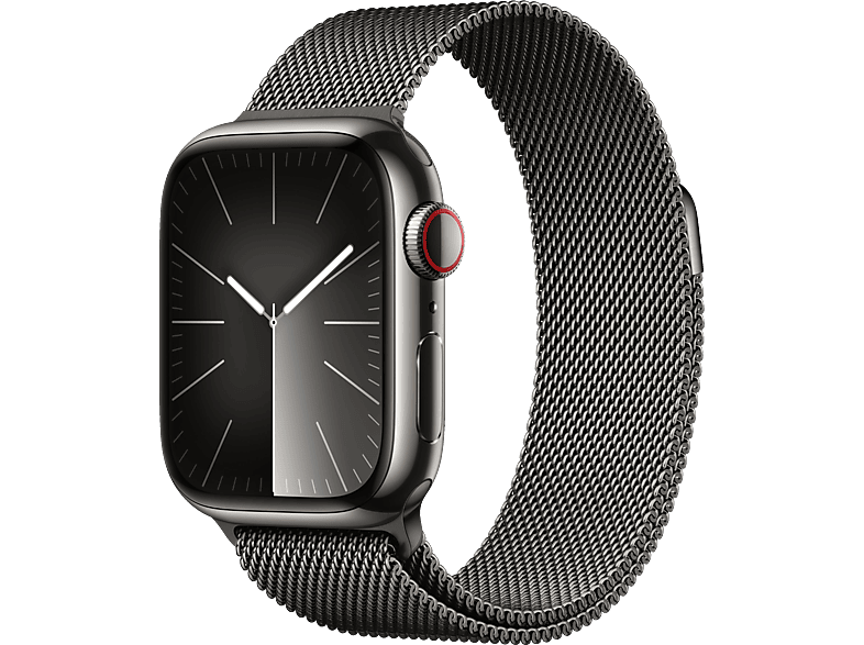 Apple Watch Series 9 (2023) GPS+CELL 41 mm Gesto de doble toque Caja de acero inoxidable grafito Correa Milanese Loop grafito