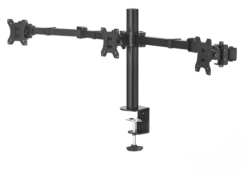 Hama Holder Para 3 monitores De 13 a 27 VESA Inclinación +25°/-25° Giro 180° hasta 7kg Altura ajustable Negro